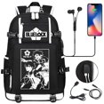 thumbnail image 1 of Grand Sac à Dos Anime avec Port USB pour Ordinateur Portable 15,6 Pouces Résistant à l'Eau Polyester École Voyage, 1 of 7