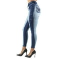 thumbnail image 2 of Fashion2Love Women's Juniors Colombian Design Mid Waist Butt Lift Push Up Skinny Jeans, 2 of 8