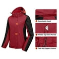 thumbnail image 2 of Little Donkey Andy Women's 3 in 1 Winter Ski Jacket Warm Fleece Liner Jacket Waterproof Windproof Snow Coat & Detachable Hood Tango Red/Black XL, 2 of 7