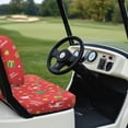 thumbnail image 6 of Pzuqiu Santa Claus Snowflake Golf Cart Seat Covers Breathable, for Outdoor Sports, Golf Cart Bench Seat Covers, Compatible with Club Car Precedent Golf Carts, 6 of 10