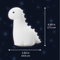 thumbnail image 4 of Billie Brontosaurus White Multicolor Changing Integrated LED Rechargeable Silicone Night Light Lamp, 4 of 7