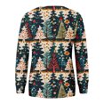 thumbnail image 4 of asdoklhq Crewneck Sweatshirts Women Christmas Printed Loose Casual Long Sleeve Round Neck Hoodless Straight Shoulder Sweater Green 3X, 4 of 5