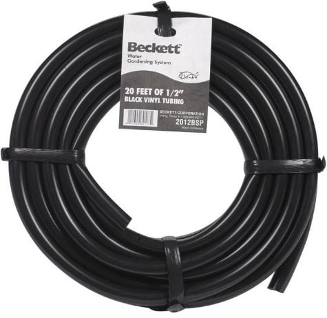 1/2 in Vinyl Tubing Black Fountain Pond Waterfall 20 ft Water Feature Hose 