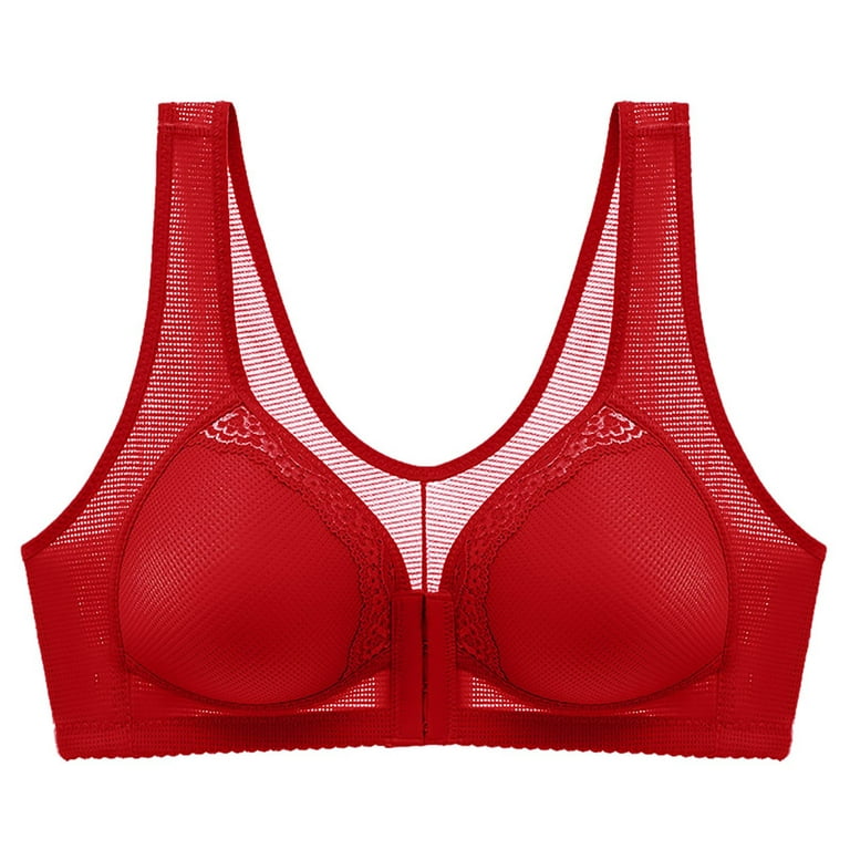 eczipvz Bras for Women Women's Plus Size Minimizer Bra for L Bust Full  Coverage Figure Non Padded Wirefree Red,36