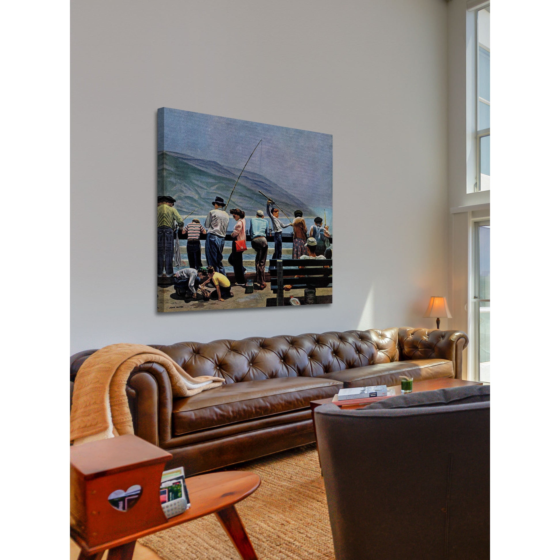 Marmont Hill Pier Fishing by John Falter Painting Print on Wrapped Canvas