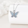 thumbnail image 2 of Butterfly Necklace 925 Sterling Silver Blue Opal Butterfly Jewelry Butterfly Necklaces for Women Mom Mother, 2 of 6