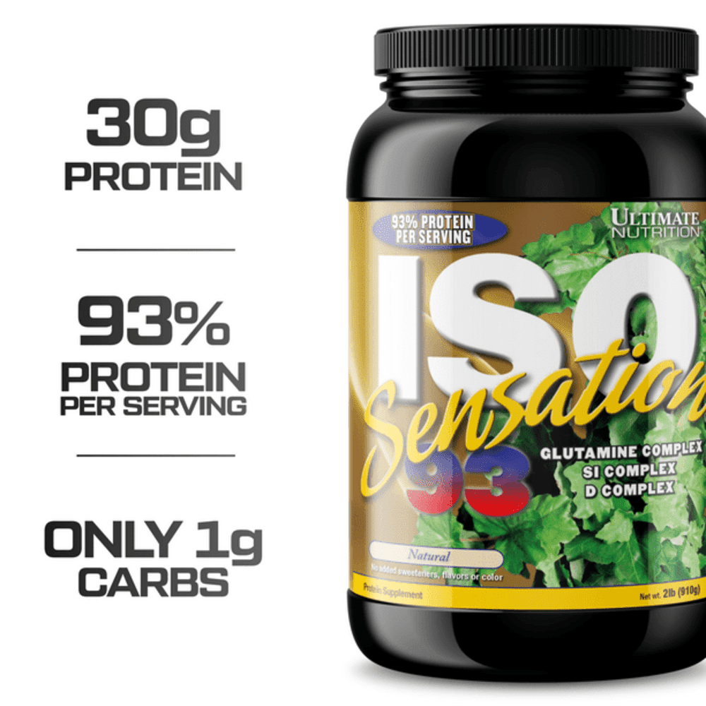 Ultimate Nutrition ISO Sensation 93 Whey Isolate Protein Isolate with Glutamine Complex -2lb