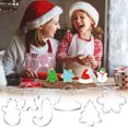 thumbnail image 1 of Puntoco Liquidación de suministros de cocina Cortadores grandes de galletas navideñas 6 piezas de 4 pulgadas Cortadores de galletas navideñas Árbol de Navidad Gorro de Papá Noel Copo de nieve Homb, 1 of 5