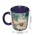 thumbnail image 3 of Floral Spring Summer Coffee Mug Fun Custom Ceramic Mugs 11oz Navy Blue, 3 of 5