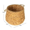 thumbnail image 2 of Household Essentials Round Handwoven Water Hyacinth and Seagrass Basket with Handles, Natural, 2 of 6