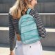 thumbnail image 5 of Disketp Teal Turquoise Wood print Canvas Backpack Lightweight Travel Daypack Student Rucksack Laptop Backpack-Medium, 5 of 5
