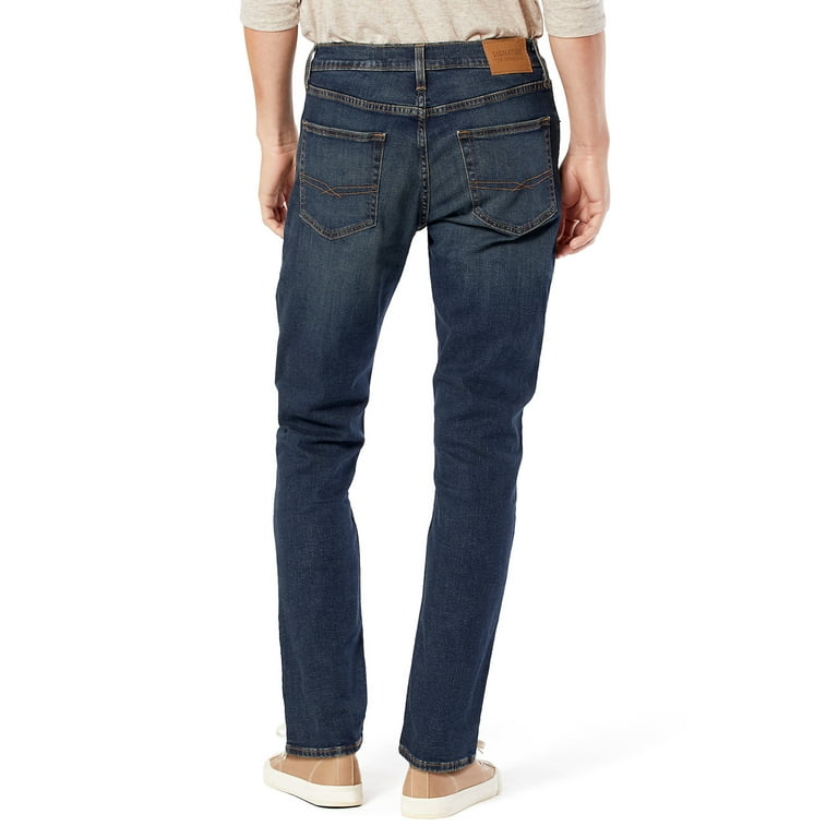 Signature levi strauss co men's slim best sale straight jeans