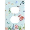 thumbnail image 1 of Light Switch Cover Cartoon Underwater Sea Animal Ocean Sea Turtle 2 Gang Wall Plate Double Light Switch Plate Toggle Decorative Outlet Covers Electrical Switchplate for Bathroom Nursery Decor, 1 of 8