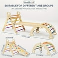 thumbnail image 6 of Buballino Pikler Climbing Triangle Set Rainbow Foldable Wooden Indoor Jungle Gym for Toddlers 2-6 Years Old, 6 of 7