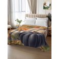 thumbnail image 3 of Full Flat Sheet Only Vintage Autumn Pumpkins Soft Microfiber Cooling Bedding Sheets Fall Mushroom on Newspaper Flat Bed Sheet for Hotel,Home Decor, 3 of 9