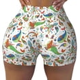 thumbnail image 2 of Daiia Sea Animals 1 Pattern Women's Workout Shorts Biker Shorts - High Waisted Workout Spandex Tummy Control Gym Running Yoga Shorts-X-Large, 2 of 8