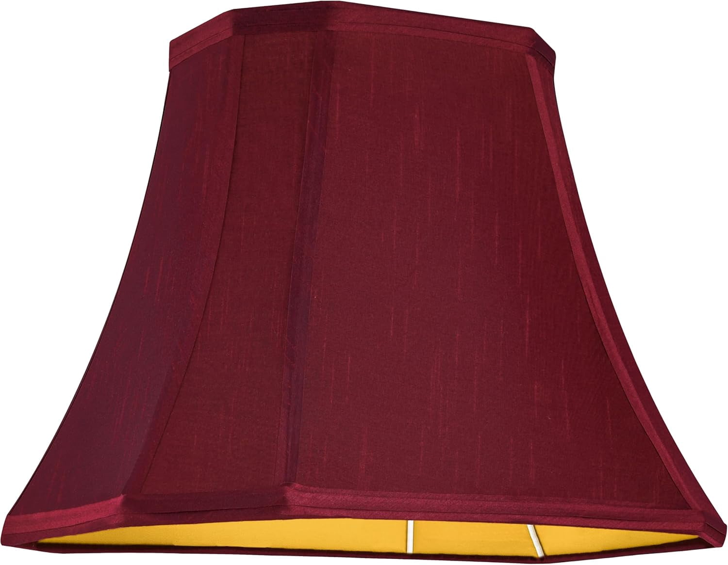 Burgundy Lamp Shade Square Cut Corner for Table Lamp and Floor Lamp, 8x14x11 Inch Medium Natural Faux Silk, Easy Assembly Required (Single) Red Modern & Victorian Lampshade Replacement