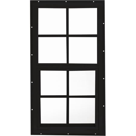 Shed Windows 14x27 (1-Pack) | Sliding Windows with Tempered Glass & Screens | J-Lap Install, Black Aluminum Frames for Sheds, Chicken Coops & Playhouses