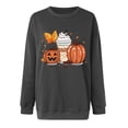 thumbnail image 3 of Long Sleeve Sweatshirts for Women Cute Print Crew Neck Halloween Tops Casual Oversized Loose Pullover Shirts(Black S), 3 of 3