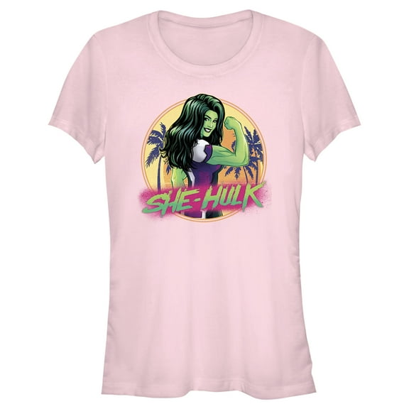 Junior's She-Hulk: Attorney at Law Hero at the Beach  Graphic Tee Light Pink Small