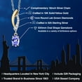 thumbnail image 2 of Gem Stone King 925 Silver and 10K Yellow Gold Blue Tanzanite and White Lab Grown Diamond Pendant Necklace for Women | 0.48 Cttw | Gemstone December Birthstone | Oval 6X4MM | With 18 inch Chain, 2 of 6