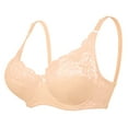 thumbnail image 3 of Sngxgn Women's Underwire Bra, Comfort T-shirt Bra, Front-close Bra(Beige,95DE), 3 of 7