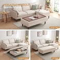 thumbnail image 6 of Atopston 90" Sectional Sofa and 54" Module, Mid-Century Modern L Shaped Couches 3-Seat Sofa and Reversible with Storage for Living Room, Beige Linen, 6 of 6