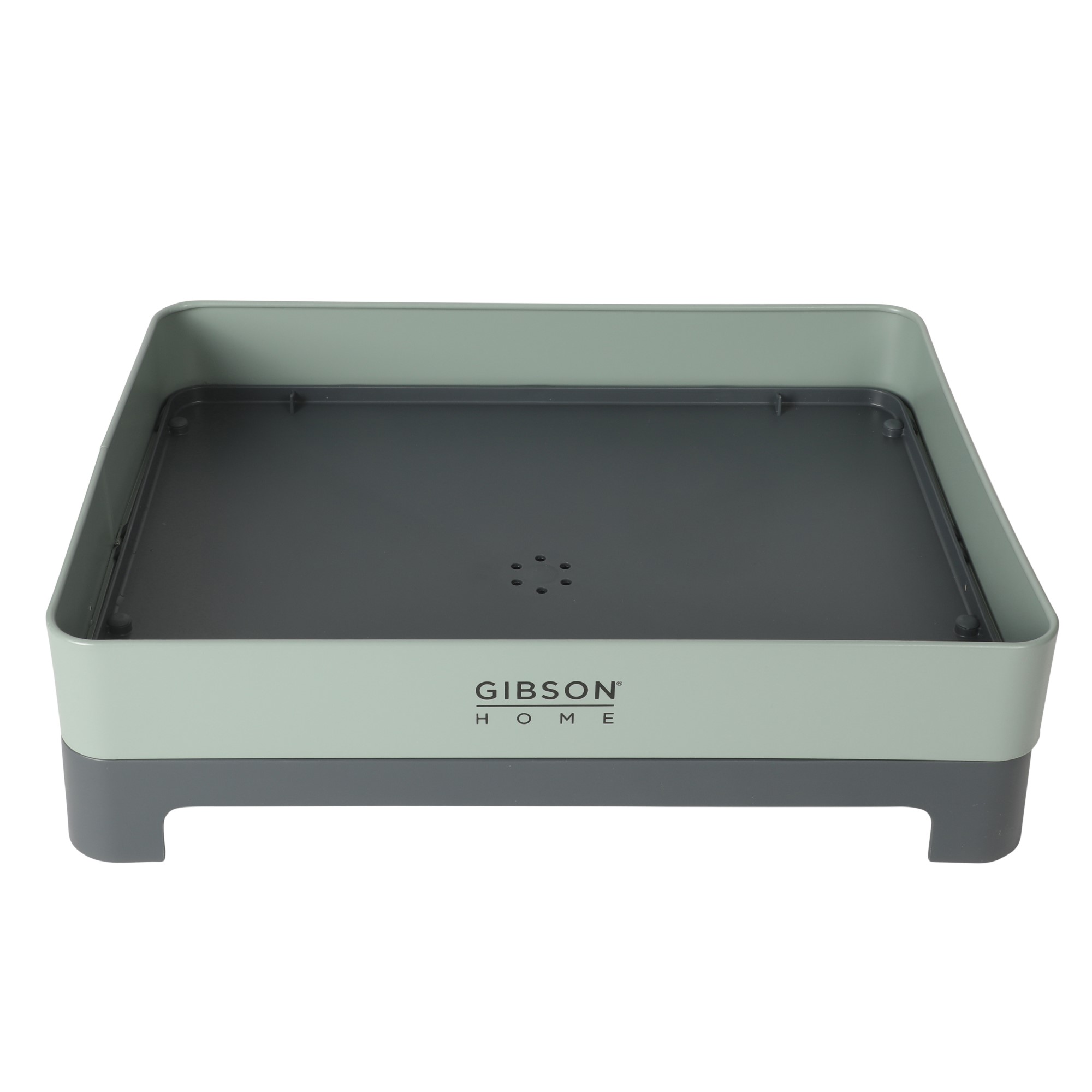 Gibson Home Nestcraft Full Size Rust Resistant Dish Rack with Drain Board and Flatware Caddy - Green