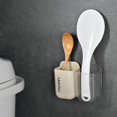 thumbnail image 1 of Wall Mounted Rice Spoon Holder - Beige Plastic Organizer for Kitchen Utensils, Spatulas & Office Supplies, 1 of 6