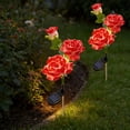 thumbnail image 5 of Japceit Solar Faux Flower Stake Lights, LED Artificial Rose Garden Decor, Waterproof Pathway Landscape Lighting, Auto On Off Outdoor Lamp, 5 of 8