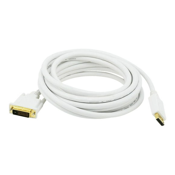 Monoprice - Adapter cable - DisplayPort to DVI - 15 ft - thumbscrews - white