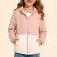thumbnail image 5 of Coerni Boys& Girls 50+ Sun Hoodie Jacket Color Block Long Sleeve Full Zip Sun Protection Coats Summer Outdoor Lightweight Kids Clothes, 5 of 7