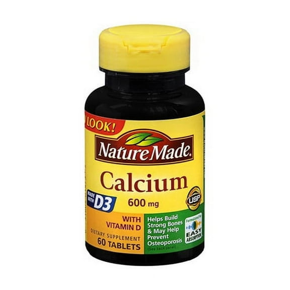 Natures Made Calcium 600 Mg Supplement With Vitamin D Tablets - 60 Ea