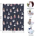 thumbnail image 4 of Dark Blue Ballerina Princess Pattern Blanket,Comfortable Soft Flannel Throw Blanket,All Season,Warm Lightweight Blankets for Sofa Bed Couch Living Room Chair,30"x40", 4 of 4