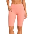 thumbnail image 3 of 2 Pack Women's High Waisted Knee Length Biker Shorts With Pockets Tummy Control Active Bike Short, 3 of 5