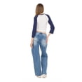 thumbnail image 5 of Forever 21 Women's Dark Blue Y2K Wide-Leg Denim, Minimal Tie Waist Detail for Everyday Casual Wear, Size 8, 5 of 6