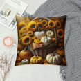 thumbnail image 2 of Ullo0ord Fall Pumpkin Throw Pillow Covers Cotton Linen Autumn Decor Pillowcases Sunflower Cushion Cover Pillow Case with Season 20x20in, 2 of 5