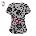 thumbnail image 5 of Camisetas de verano con bolsillos para mujer, uniforme de enfermera, Hello Kitty, cuello en V, ropa para mujer, camiseta de Hospital, camisetas para mujer 2023, 5 of 5