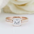 thumbnail image 5 of HeartsAndYou 3.5ct Princess Moissanite Engagement Ring for Women Round Accents Solitaire 18k Rose Gold over Silver, 5 of 9
