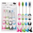 thumbnail image 1 of Cepillo de dientes para ni?os de 3 a 12 a?os con ventosa 4 paquetes con cubierta protectora, cepillo de dientes de cerdas suaves para bebés de animales de dibujos animados LingWen 8390615936149, 1 of 1