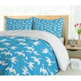 thumbnail image 5 of Ambesonne Goose Duvet Cover Sets, Feathery Repetitive Birds, 2-Queen, Earth Yellow Blue and White, 5 of 7