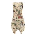 thumbnail image 6 of HELLHERO Sleeveless Sundress with Western Print, Asymmetric Pleated Midi Dress for Women Casual Travel and Picnic Trips, 6 of 8