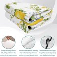 thumbnail image 4 of Twin Quilt Set 68''x86'', Summer Lemon Lightweight Summer Bedspread Coverlet Set with 2 Pillow Shams, Watercolor Yellow Spring Floral Botanical Breathable All Season Quilt Bedding for Dorm/Bedroom, 4 of 9