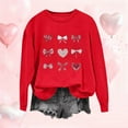 thumbnail image 2 of SELONE Women's Tops Valentine Heart Print Long Sleeve Pullover Crewneck Sweatshirt Casual Outerwear Red XL, 2 of 4