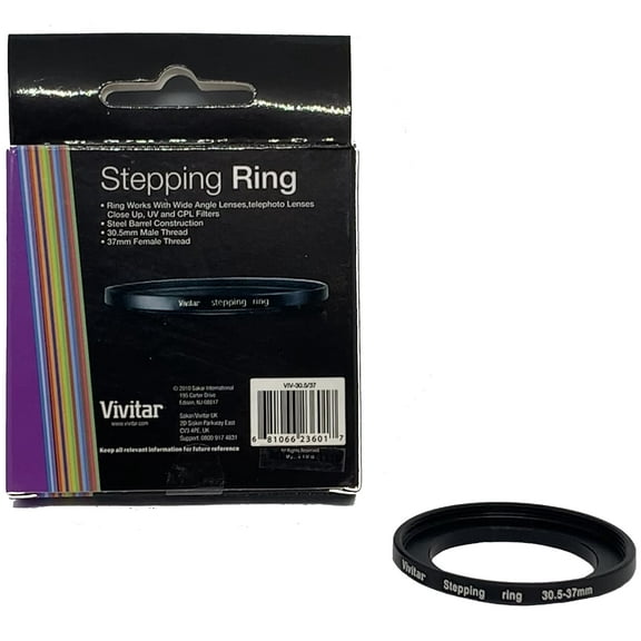 Vivitar 30.5mm to 37mm Step Up Ring Fit Universal 30.5mm Lenses or 37mm Filters
