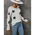 thumbnail image 4 of Crewneck Sweaters for Women Star Print Knitted Pullover Sweaters Lightweight Sweater Shermie, 4 of 6