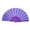 Purple, variant on Elegant Handheld Folding Fan for Performances & Gifts - Lace Edging, Gold Decorations, 23cm Ribs, 40cm Amplitude, Durable Plastic Fashion Accessory