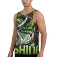 thumbnail image 2 of Lsque Big Bass Fish Pattern Mens Tank Tops Muscle Athletic Quick Dry Sleeveless Workout Fitness T Shirts Beach Tank Top, Loose-fit Sleeveless Shirt for Men-Small, 2 of 7