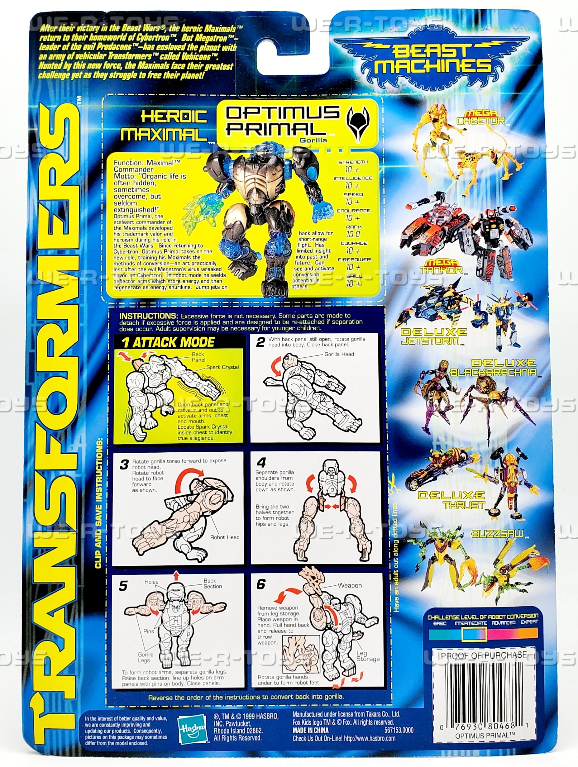 Transformers Beast Machines Deluxe Class Optimus Primal Gorilla Action Figure