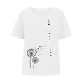 thumbnail image 3 of IROINNID Fashion Women Summer Loose Print Round-Neck Button Down T-Shirt Short Sleeve Casual Tops Blouse, 3 of 4